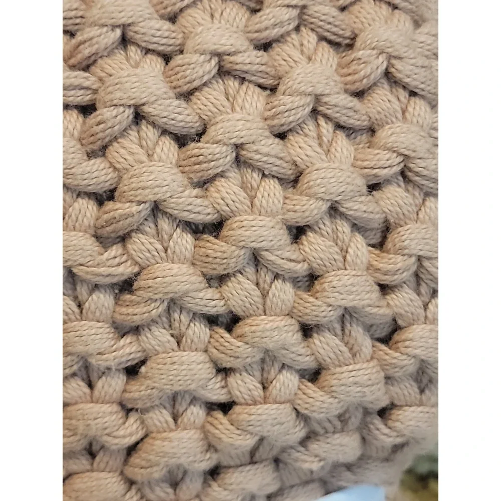 POTTERY BARN BAYSIDE SEED STITCH CHUNKY KNIT THROW BLANKET 44 X 56